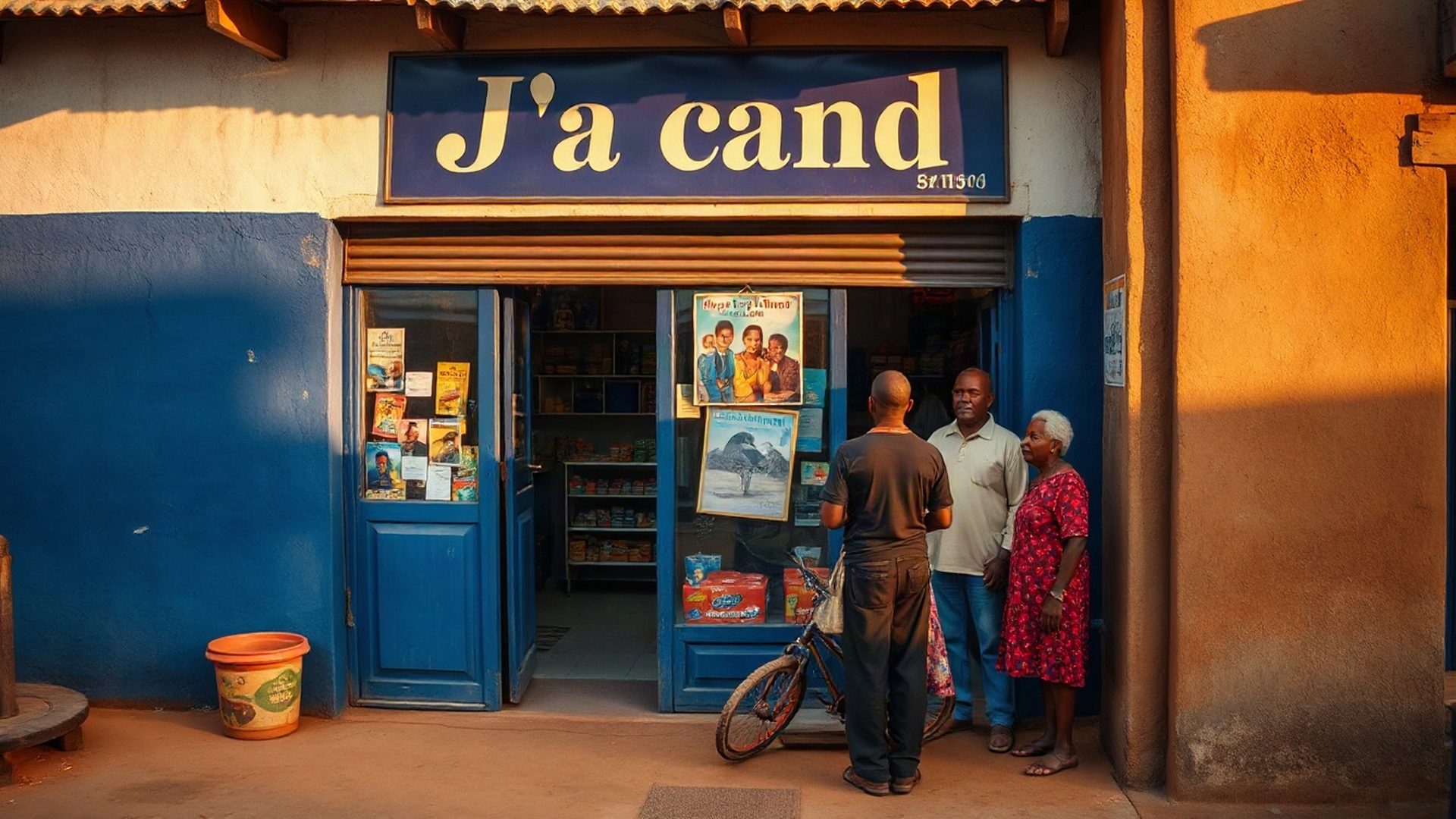 The Orchardcanvasv shopfront on Oloo Street in Eldoret at golden morning light